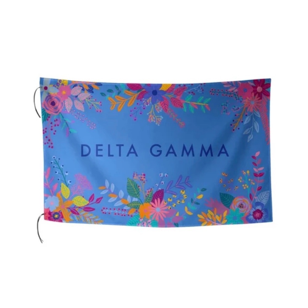 Alexandra & Company DG Delta Gamma Floral Sorority Flag Dorm Decor Blue One Size